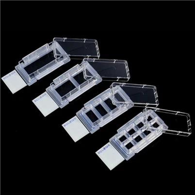 2-луночные высокопрозрачные предметные стекла для клеточных культур