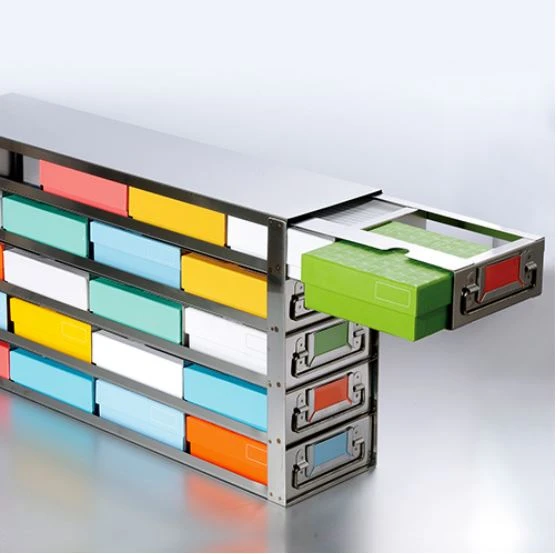 Biologix Freezer Racks Side Access Drawer Frame Type Sliding Drawer Stainless Steel Freezer Storage Racks