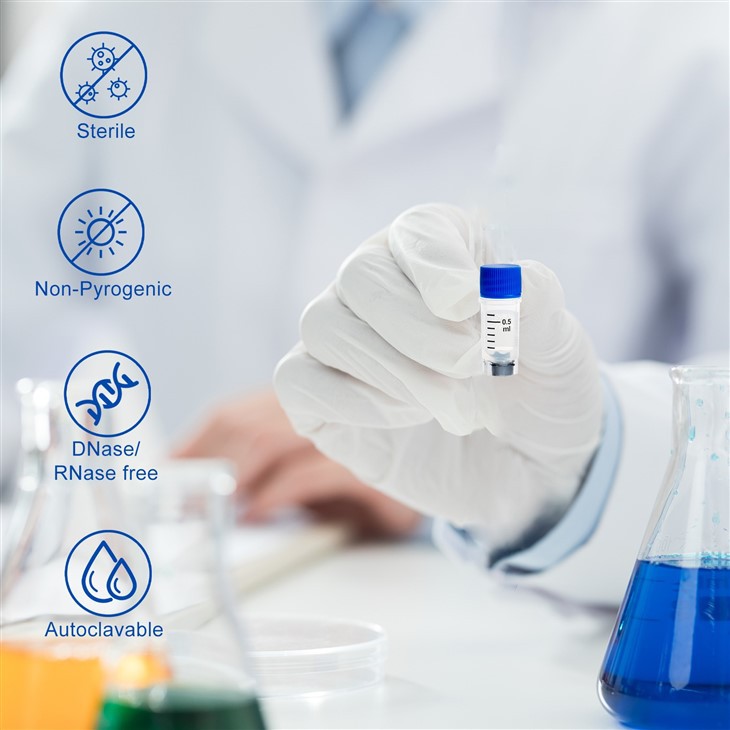 Sterile 0.5ml Cryo Vials With 2D Barcodes