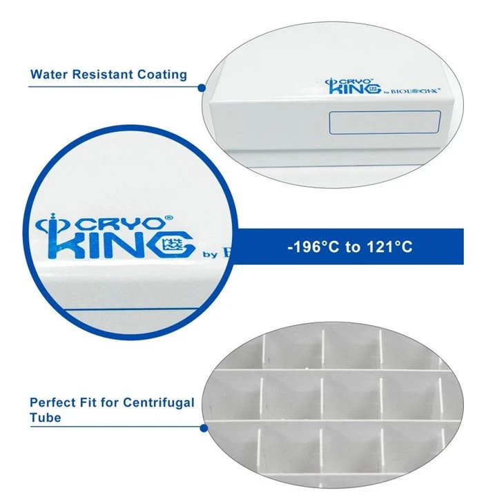81-well And 100-well Cardboard Cryogenic Boxes Durable Cardboard With Superior White Outer Coating Premium Cardboard Freezer Boxes
